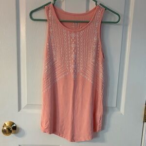 Justice pink/peach tank top with glittery front